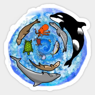 Sea Life Spiral Sticker